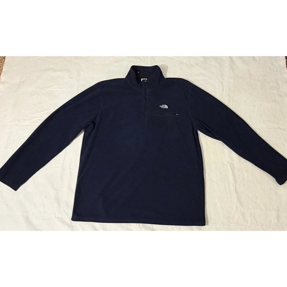 The North Face Men's XL Navy 1/4 Zip Fleece Pullover Chest Zip Pocket Jacket